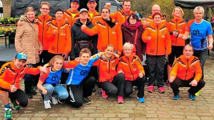 Gut vertreten: Das Team der Lebenshilfe Delmenhorst startete bei der Winterlaufserie 2017 in Bremen. 