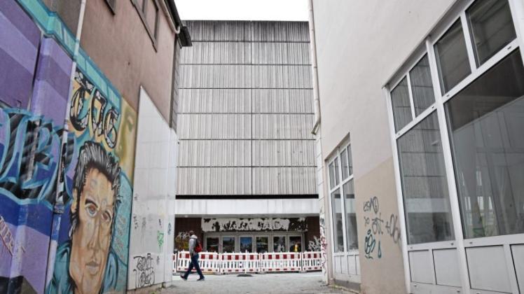 Zukunft offen: Ein Blick auf das ehemalige Hertie-Kaufhaus mit Blick aus der Jeansgasse. 