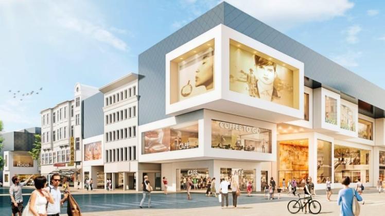 So ungefähr soll es aussehen: das Einkaufszentrum am Neumarkt in Osnabrück. Grafik: Unibail-Rodamco/mfi