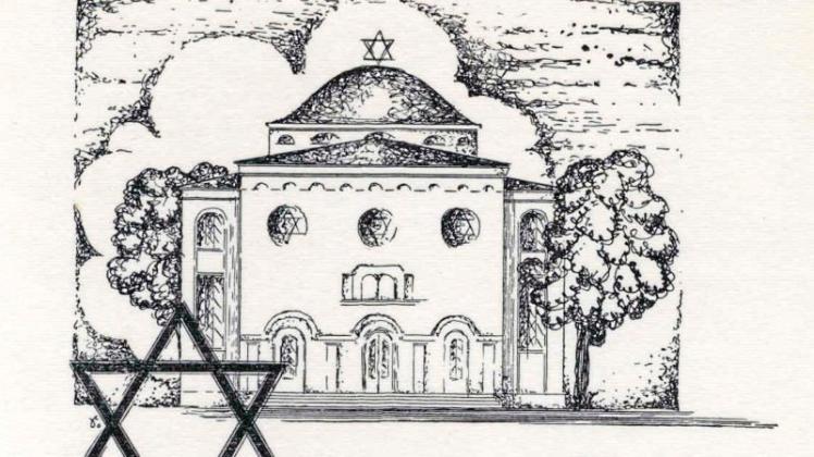 Die Synagoge an der Cramerstraße, hier auf einer Einladungskarte abgebildet, wurde 1928 eingeweiht. Die Synagoge an der Cramerstraße, hier auf einer Einladungskarte abgebildet, wurde 1928 eingeweiht.