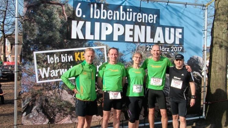 Glückliche „Finisher“: Stephan Doodeman, Marc Möller, Heike Duhr, Robert Oestmann und Oliver Respondek vom Lauftreff Ganderkesee. 