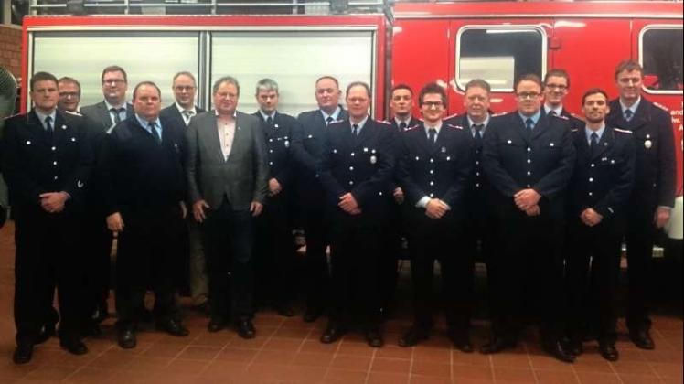 Die Führungsriege der Freiwilligen Feuerwehr Ankum zog auf der Jahreshauptversammlung eine positive Bilanz. 