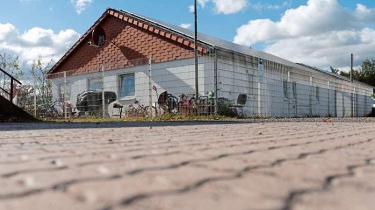Blick auf die Flüchtlingsunterkunft in Porta Westfalica, Stadtteil Eisbergen. 