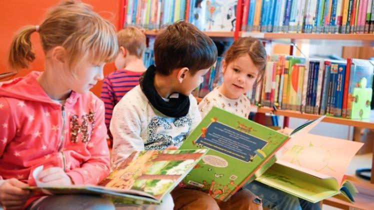 Die Bibliothek Stuhr wirbt um die neuen Erstklässler. Eltern können ihren Kindern den Bibliotheksausweis in die Schultüte stecken und so früh die Lesekompetenz stärken. Symbolfoto: Arne Dedert/dpa