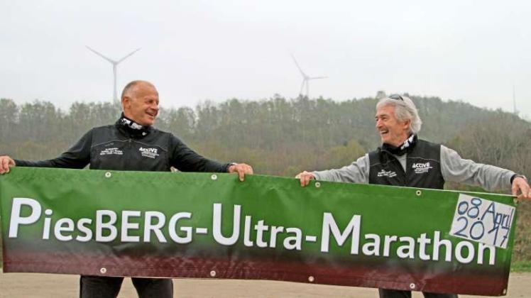 Eine Herausforderung der besonderen Art bieten Günter Liegmann (links) und Hans-Werner Rehers beim Piesberg-Ultra-Marathon. 