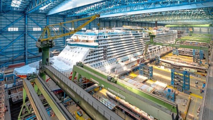 Aktuell auf der Papenburger Meyer Werft im Bau: Die „World Dream“ für die Reederei Dream Cruises. 