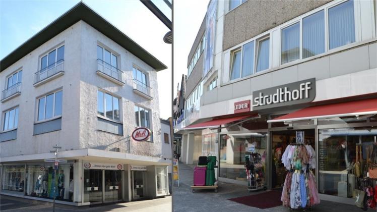 Umfangreiche Sanierungen geplant: Kristensen Invest hat die Gebäude an der Langen Straße 32 (links) und 7 - 9 gekauft. Fotos: Jan Eric Fiedler