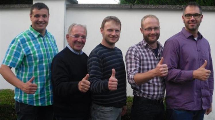 Der Vorstand der Glandorfer UWG geht optimistisch in den Kommunalwahlkampf (von links): Marcus Wierling, Andreas Pues, Markus Hülsmann, Alexander Vollmer, Sebastian Gottlöber. 