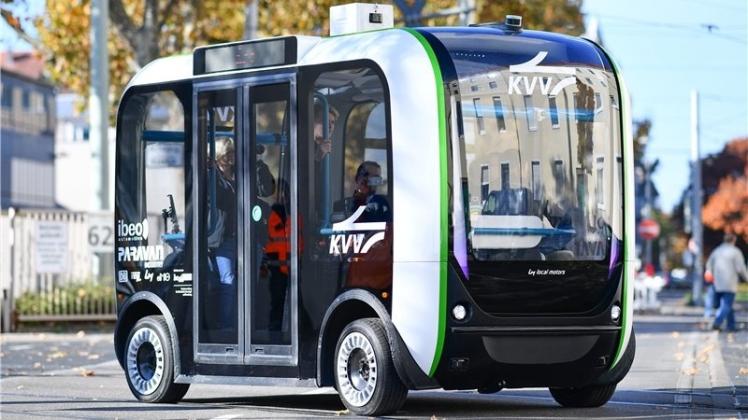 Mit solchen Roboterwagen testet künftig der Karlsruher Verkehrsverbund das autonome Fahren. Mit solchen Roboterwagen testet künftig der Karlsruher Verkehrsverbund das autonome Fahren.