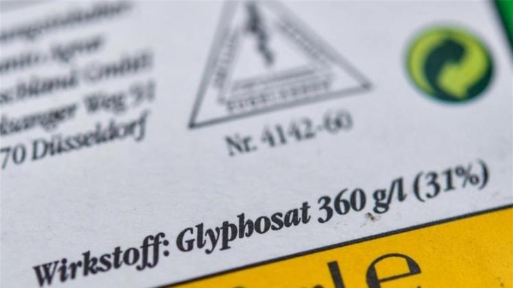 Die Verpackung eines Unkrautvernichtungsmittel, das den Wirkstoff Glyphosat enthält. 