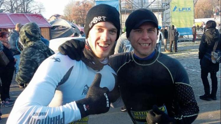 Nahmen am härtesten Hindernislauf Europas, dem „Getting-Tough-Race“, in Thüringen teil: Julian Schröer und Tobias Dall.