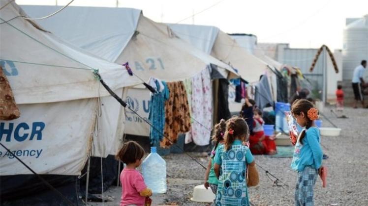Flüchtlingskinder im irakischen Flüchtlingscamp Debaga. Mit der Großoffensive auf Mossul hat die entscheidende Phase im Kampf gegen die Extremisten begonnen. 