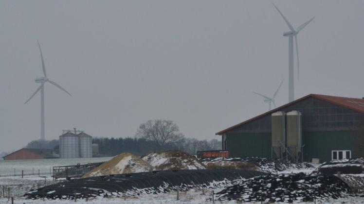 Blick auf den winterlichen Windpark Elmeloh-Almsloh: Bürgerproteste haben 2015 seine Erweiterung verhindert. 
