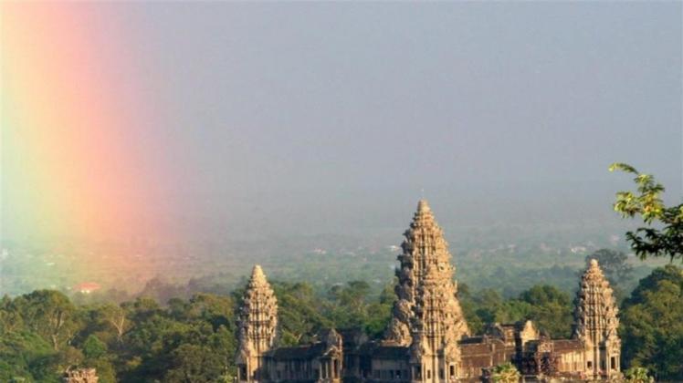 Die Tempelanlage von Angkor Wat in Kambodscha. Die Tempelanlage von Angkor Wat in Kambodscha.