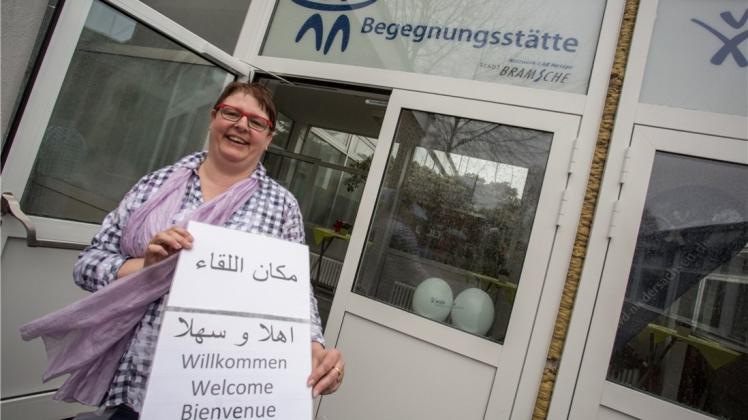 „Willkommen“ hieß es am Freitag erstmals in der neuen Begegnungsstätte in der Erstaufnahmestelle für Asylbewerber in Bramsche-Hesepe. Anke Hennig, stellvertretende Vorsitzende des Humanistischen Verbands Niedersachsen, hatte das Projekt maßgeblich vorangetrieben. 