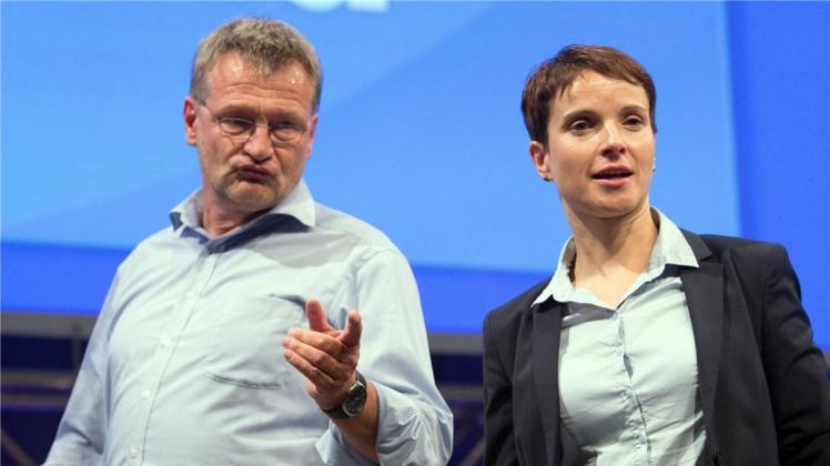 Uneinigkeit im Führungsduo der AfD: Vorsitzende Frauke Petry kritisiert dem Ko-Vorsitzende Jörg Meuthen. 