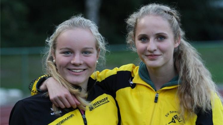 Hoffen auf zweifaches Edelmetall in der U18 Jugend: Maria Brinkmann (l.) und Ute Borgmann vom SV Sparta Werlte. 