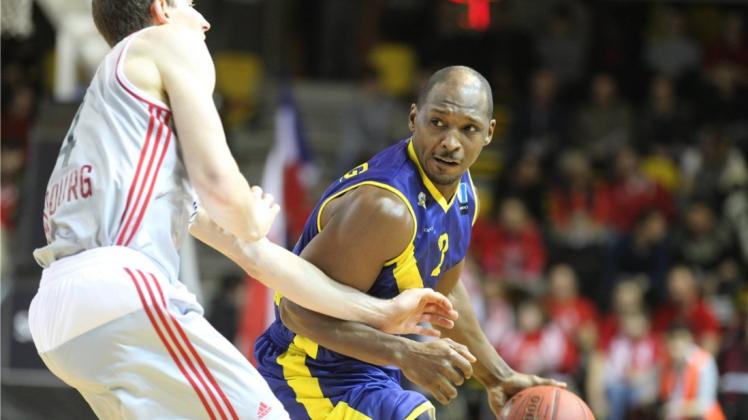 Topscorer des Spiels: Rickey Paulding erzielte im Eurocup für die EWE Baskets Oldenburg 24 Punkte gegen SIG Strasbourg. 
