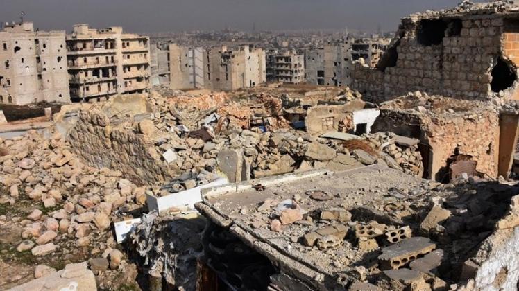 Nur noch ein Trümmerfeld: Aleppos Stadtteil Al-Safa war stark umkämpft. Jetzt haben die Regierungstruppen das Gebiet unter Kontrolle gebracht. 
