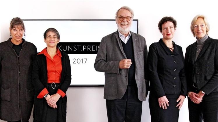 Die Jury des Kunstpreises 2017 des Museums- und Kunstverein Osnabrueck e.V.: Eva Berger, Barbara Kaesbohrer, Wulf Herzogenrath, Meike Behm, und Ulrike Hamm. 