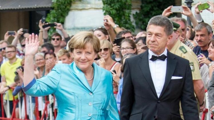 Angela Merkel und Ehemann Joachim Sauer im letzten Jahr bei der Eröffnung der Bayreuther Festspiele. 