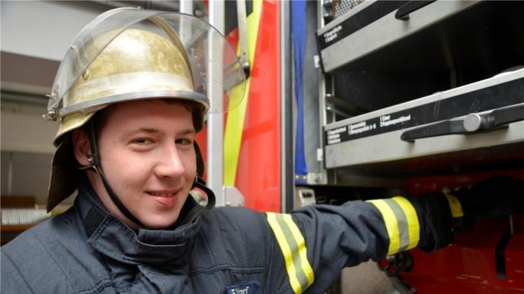 Lebt für die Feuerwehr: Florian Scharf. 