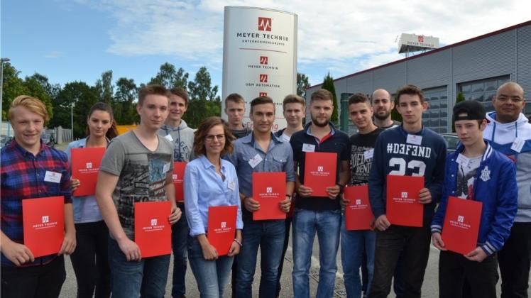 13 Azubis und ein Jahrespraktikant haben 2016 ihre Ausbildung in der Ganderkeseer Unternehmensgruppe Meyer Technik begonnen. 