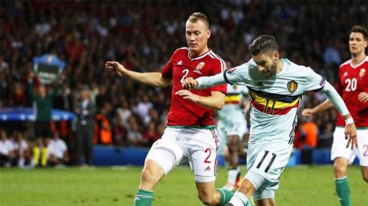 Der eingewechselte Yannick Ferreira Carrasco (11) sorgt dann nach einem Konter für den 4:0-Endstand. Der eingewechselte Yannick Ferreira Carrasco (11) sorgt dann nach einem Konter für den 4:0-Endstand.