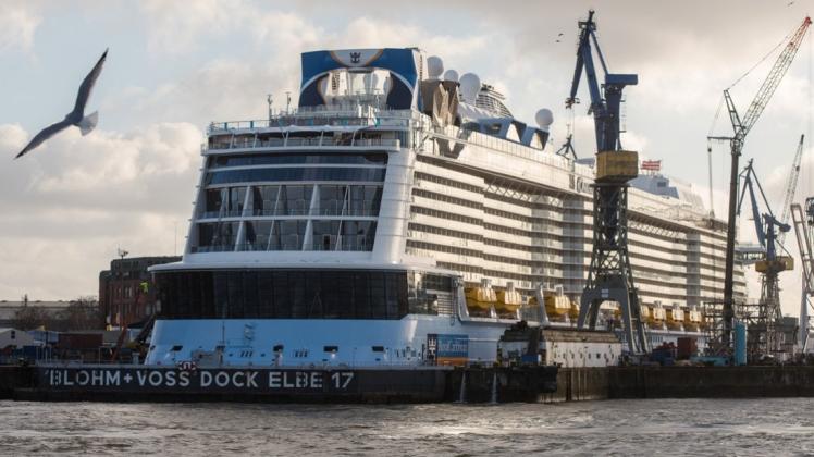 Bereits Ende März war die „Ovation of the Seas“ im Dock der Hamburger Werft Blohm &amp; Voss. 