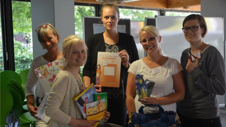 Aktiv für das Projekt „Schulstartpakete“ (von links): Katharina Loeber, Ann-Christin Leymann, Tanja Ehrlich (GCP), Wiebke Machel und Kira Dartsch. 