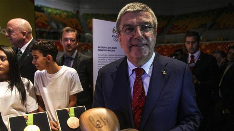 IOC-Präsident Thomas Bach besuchte am Dienstag den Olympischen Park in Barra da Tijuca im Westen Rios. 