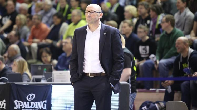 Warnt seine Spieler vor den WALTER Tigers Tübingen: Mladen Drijencic, Trainer der EWE Baskets Oldenburg. 