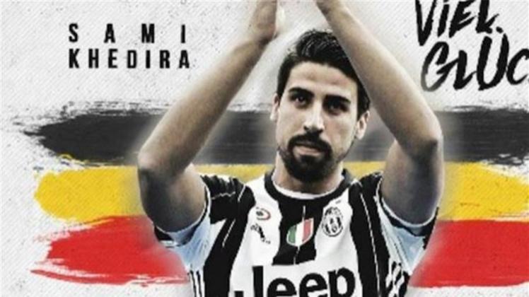 Juventus Turin wünscht Sami Khedira vor dem ersten EM-Auftritt der deutschen Elf viel Glück. Eine schöne Geste, die aber nach hinten los geht. Screenshot Twitter.