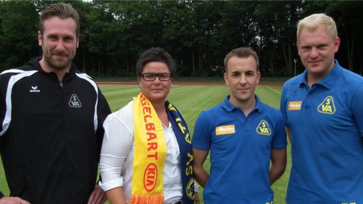 Arbeiten gemeinsam für den SV Atlas Delmenhorst: (von links) Tammo Renken, Kerstin Kiwus, Bastian Ernst und Bastian Fuhrken. 