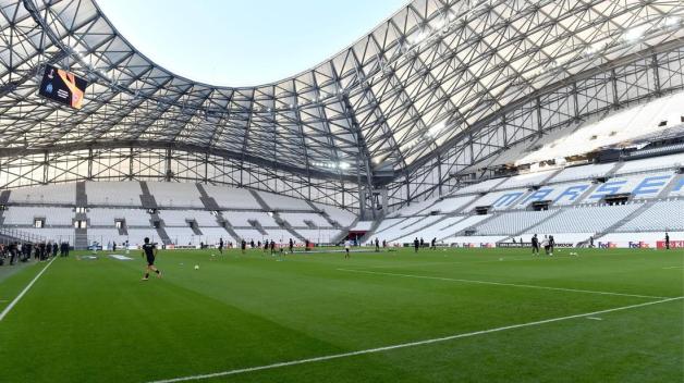 Keine Stimmung in Marseille: Das Spiel zwischen Olympique und Eintracht Frankfurt fand vor leeren Rängen statt. 