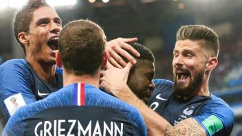 Frankreich steht erstmals seit 2006 wieder im WM-Finale. Im Halbfinale setzten sich die Franzosen gegen Belgien mit 1:0 durch. Foto: imago/ITAR-TASS
