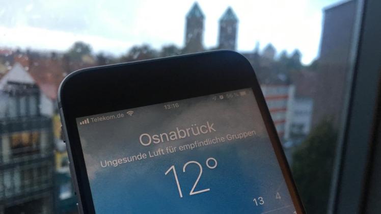Apples Wetter-App warnt vor "ungesunder Luft für empfindliche Gruppen" – für den DWD keine große Hilfe. 