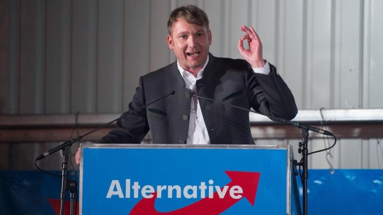 André Poggenburg, AfD-Politiker in Sachsen-Anhalt, nennt seine Partei "Rattenloch". Foto: Sebastian Kahnert/dpa