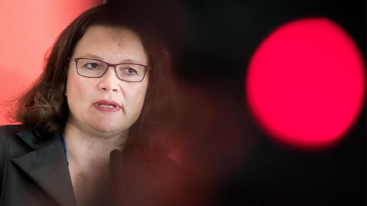 SPD-Chefin Andrea Nahles: "Richtungsstreit innerhalb der Union belastet diese Koalition ganz massiv“.
