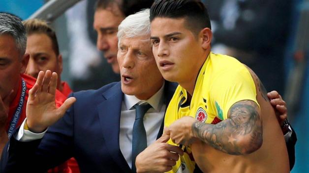 Auch mit Jose Nestor Pekerman, hier mit Kolumbiens James Rodriguez, ist 2018 ein Senior dabei. Foto: imago/Agencia EFE Auch mit Jose Nestor Pekerman, hier mit Kolumbiens James Rodriguez, ist 2018 ein Senior dabei. Foto: imago/Agencia EFE