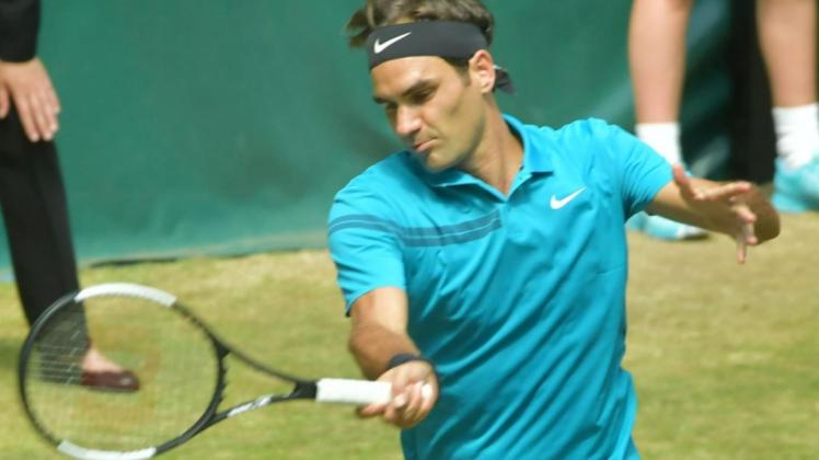 Roger Federer steht im Halbfinale der Gerry Weber Open 2018. Foto: Helmut Kemme