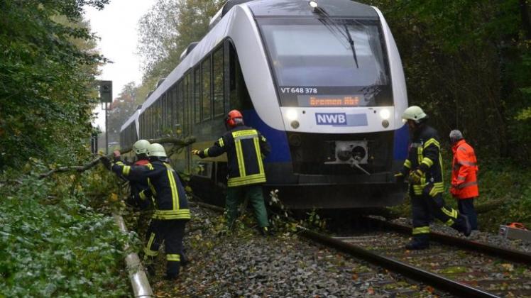 Wegen eines Zwischenfalls war die Bahnstrecke Wilhelmshaven-Osnabrück am späten Samstagabend, 29. August 2015, rund zwei Stunden komplett gesperrt. Die Feuerwehr suchte nach einem vermeintlichen Unfallopfer, das ein Zugführer der Nordwestbahn gemeldet hatte. Symbolfoto: Thorsten Konkel Wegen eines Zwischenfalls war die Bahnstrecke Wilhelmshaven-Osnabrück am späten Samstagabend, 29. August 2015, rund zwei Stunden komplett gesperrt. Die Feuerwehr suchte nach einem vermeintlichen Unfallopfer, das ein Zugführer der Nordwestbahn gemeldet hatte. Symbolfoto: Thorsten Konkel