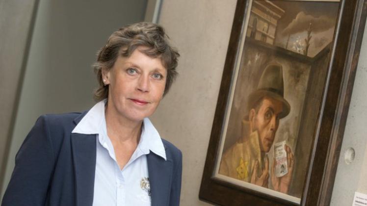 Das wichtigste Bild in ihrem Museum: Museumsdirektorin Inge Jaehner vor Felix Nussbaums „Selbstbildnis mit Judenpaß“.  