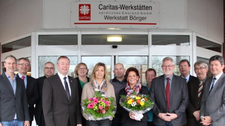 Abschied feierte Wilhelm Rüster (Vierter von rechts) im Kreise seiner Gäste. Neue Leiterin der Caritas-Werkstatt Börger ist Elfriede Merkers (Sechste von links). 