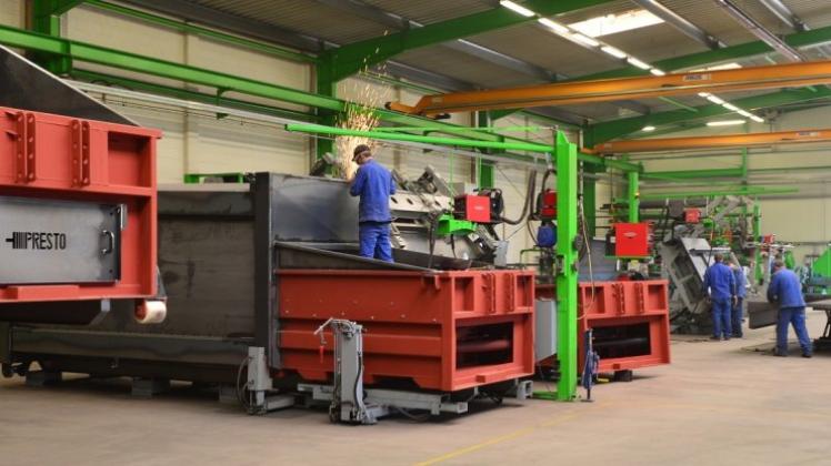 Bis zu 1600 Maschinen für die Abfallentsorgung fertigt die Firma Presto aus Bad Laer jährlich. 