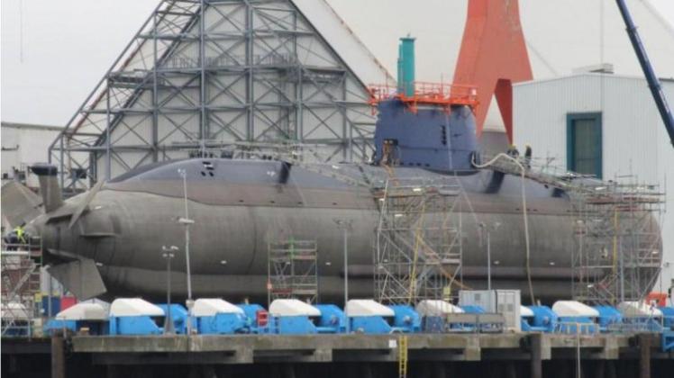 U-Boot &quot;Rahav&quot; in der ThyssenKrupp-Werft in Kiel. Das U-Boot gehört zur Dolphin-Klasse mit 68 Meter Länge. 