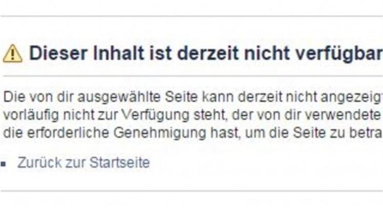 Die Seite Pegida Osnabrück war am Sonntagabend nicht mehr zu erreichen. Zuletzt zählte die Seite über 1.200 Likes. Screenshot: NOZ