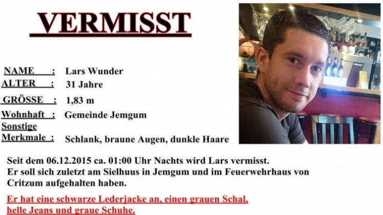 Seit zwei Wochen wird Lars Wunder aus Jemgum vermisst. Screenshot: NOZ