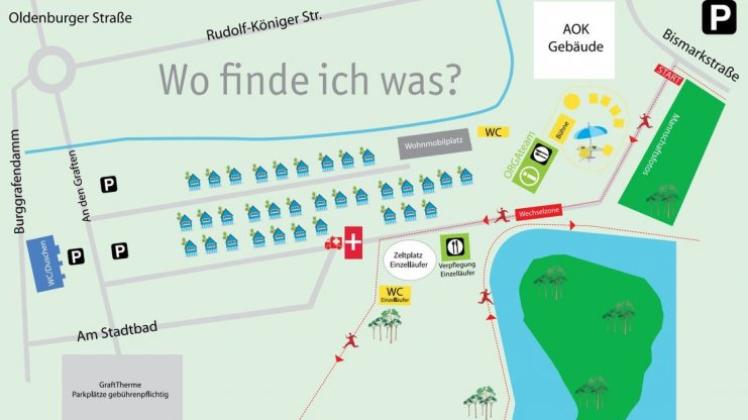 Der Geländeplan für den 24-Stunden-Lauf in Delmenhorst. Grafik: Veranstalter