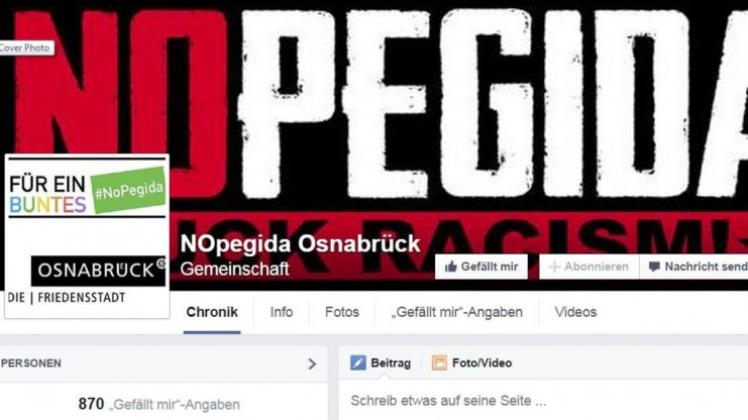 Kurz nachdem Pegida die Facebook-Seite freigeschaltet hat, folgten die Gegner. Sie liegen im Rennen um Klicks bisher vorne. Screenshot: NOZ